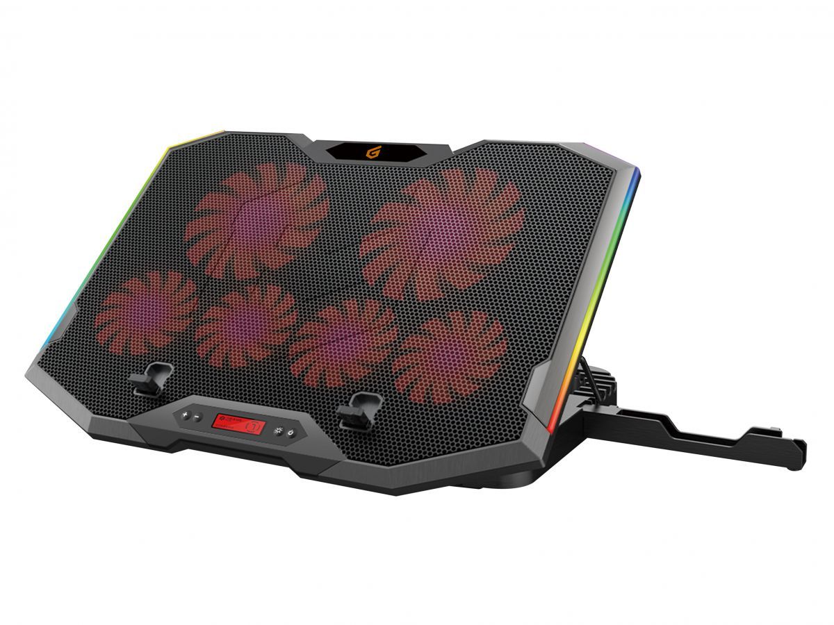 Conceptronic  THYIA01B ERGO RGB 6 ventilátoros gamer laptop hűtőpad mobiltartóval