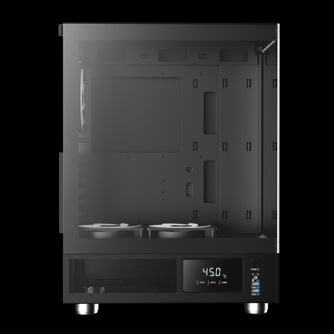 Gamdias Atlas E1 ARGB Tempered Glass Black