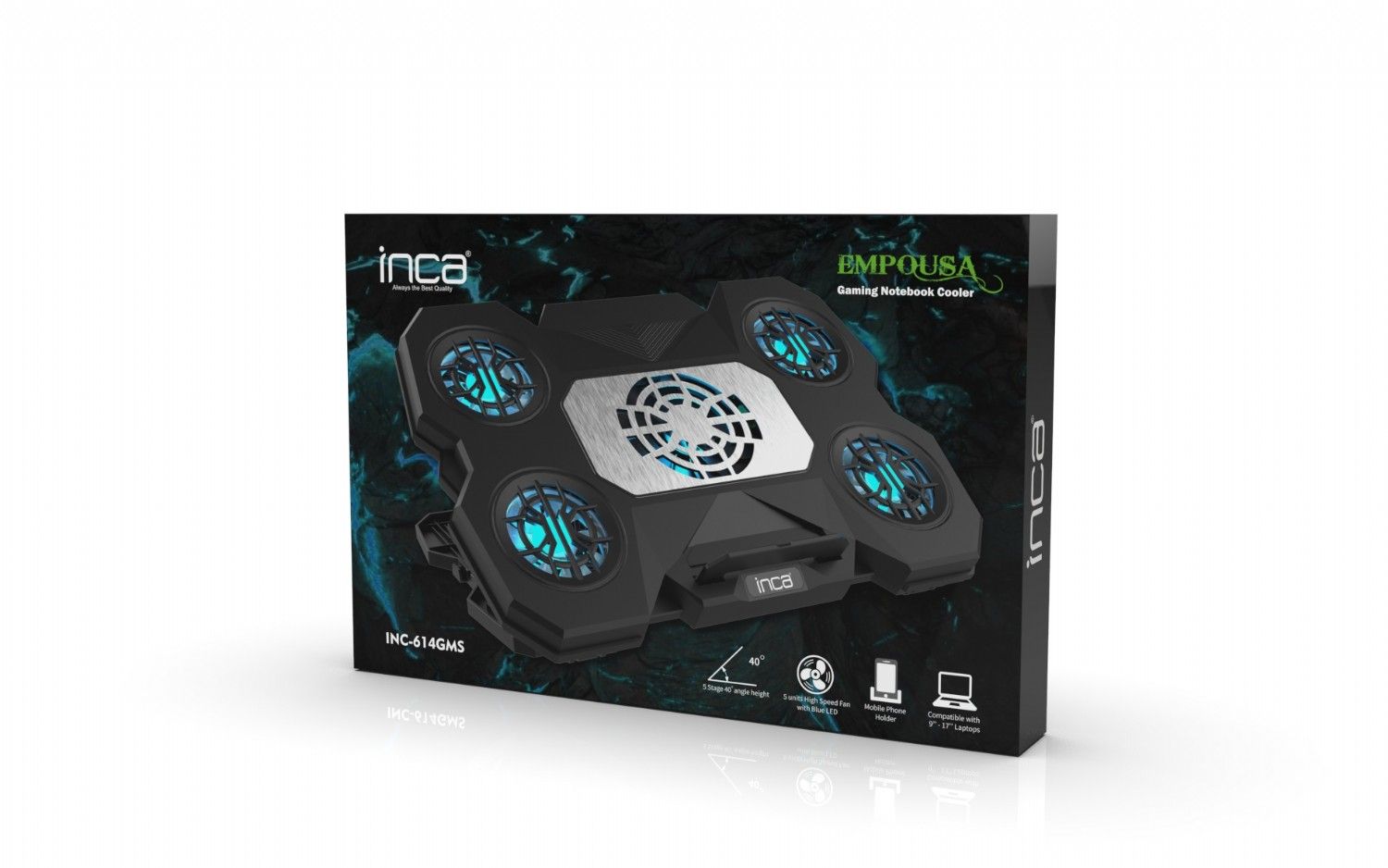 INCA INC-614GMS Gaming Notebook Hűtő Black