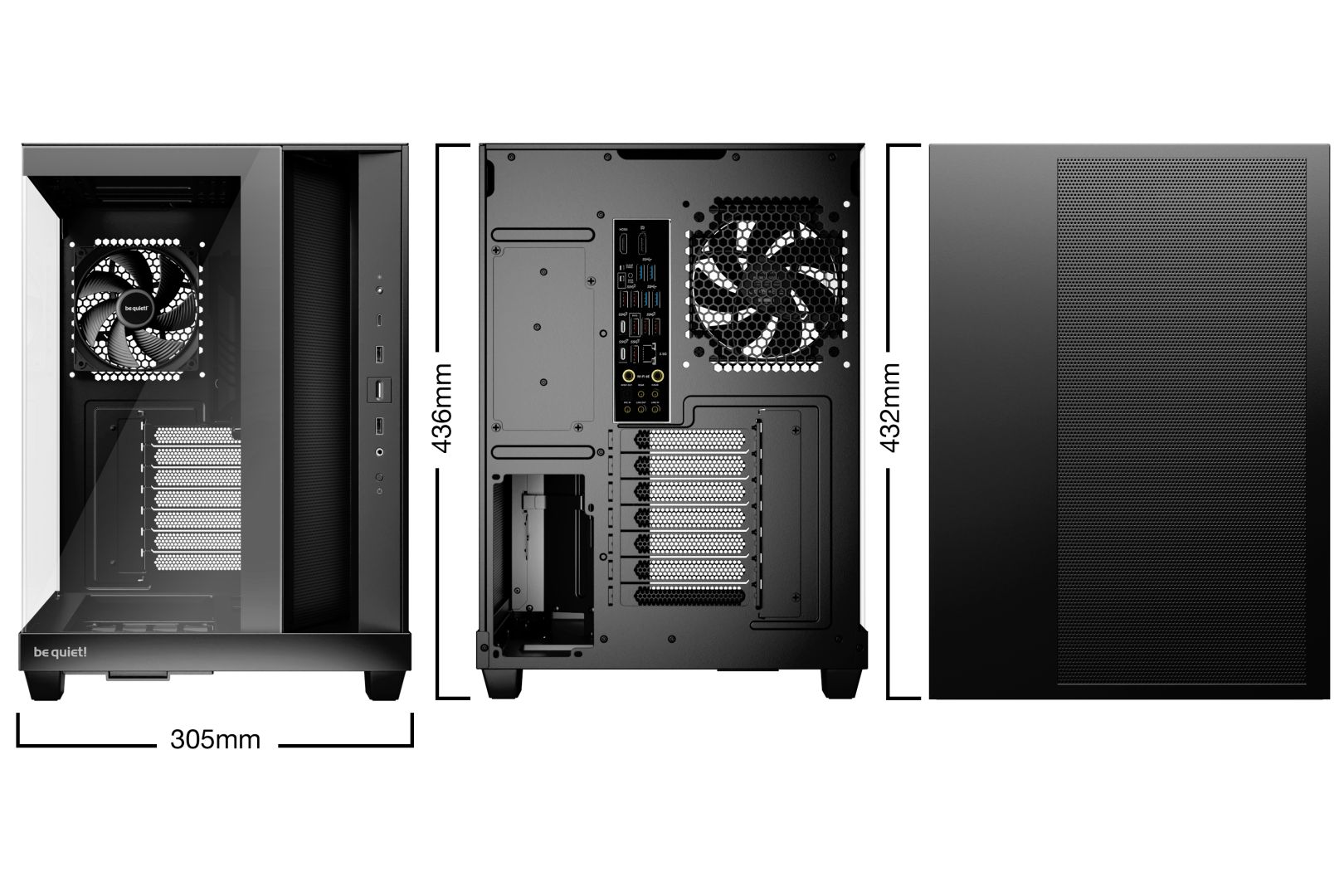 Be quiet! Light Base 500 Tempered Glass Black