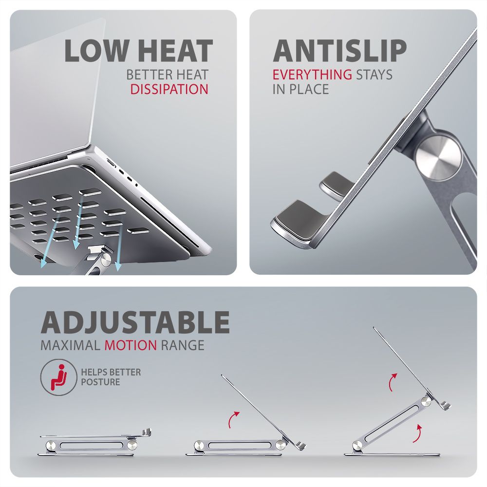 AXAGON STND-LQ Alumínium HQ állvány 16