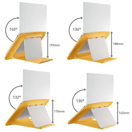 Leitz Ergo Cosy laptop állvány 80%-ban újrahasznosított műanyagból Yellow