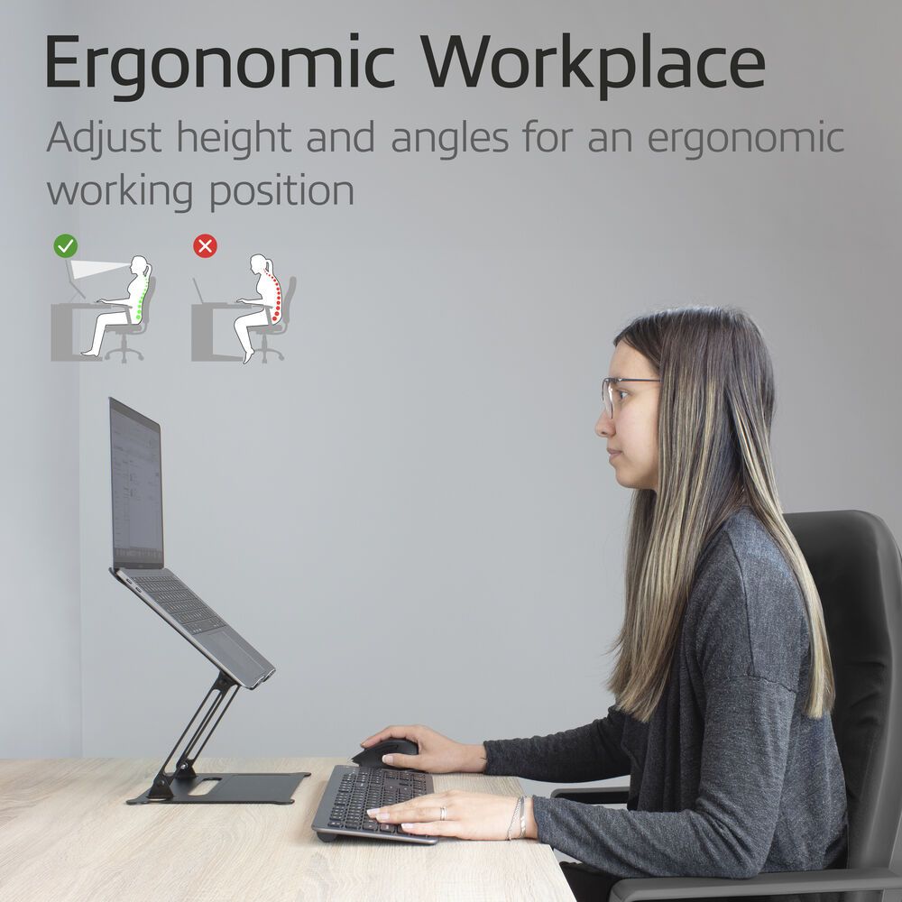 ACT AC8140 Összecsukható alumínium laptop állvány fokozatmentes magasságállítással