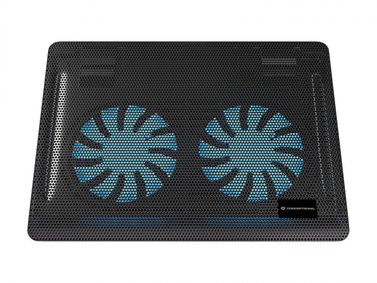 Conceptronic  CNBCOOLPAD2F 2 ventilátoros laptop hűtőpad Black