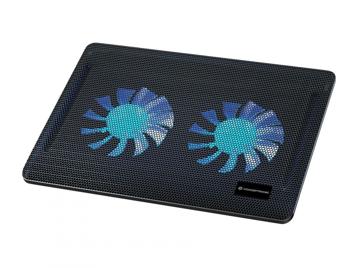 Conceptronic  CNBCOOLPAD2F 2 ventilátoros laptop hűtőpad Black
