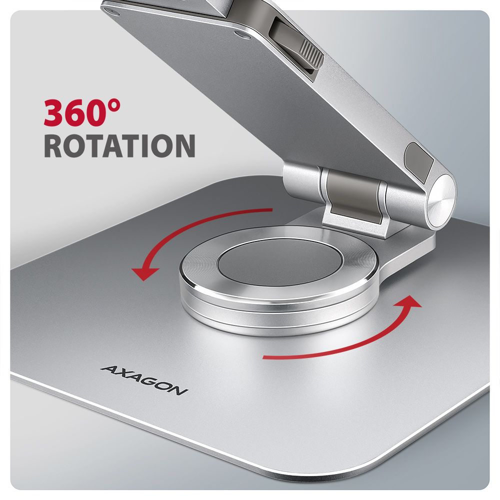 AXAGON STND-LR Alumínium állvány 360°-os forgatással 17,3