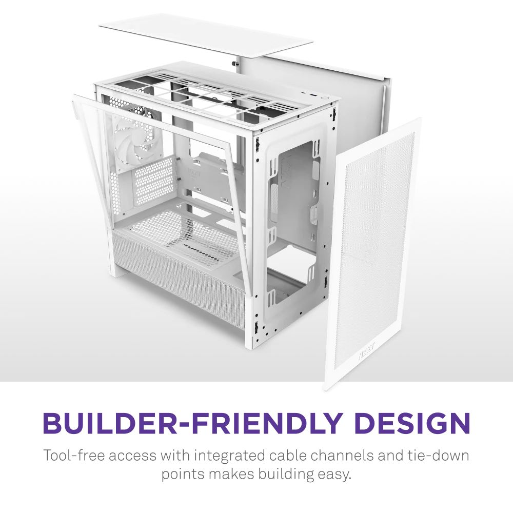 NZXT H3 Flow Tempered Glass White