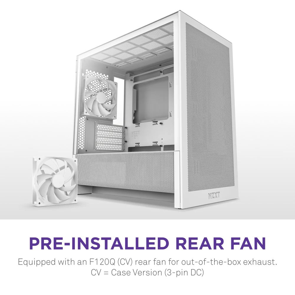 NZXT H3 Flow Tempered Glass White