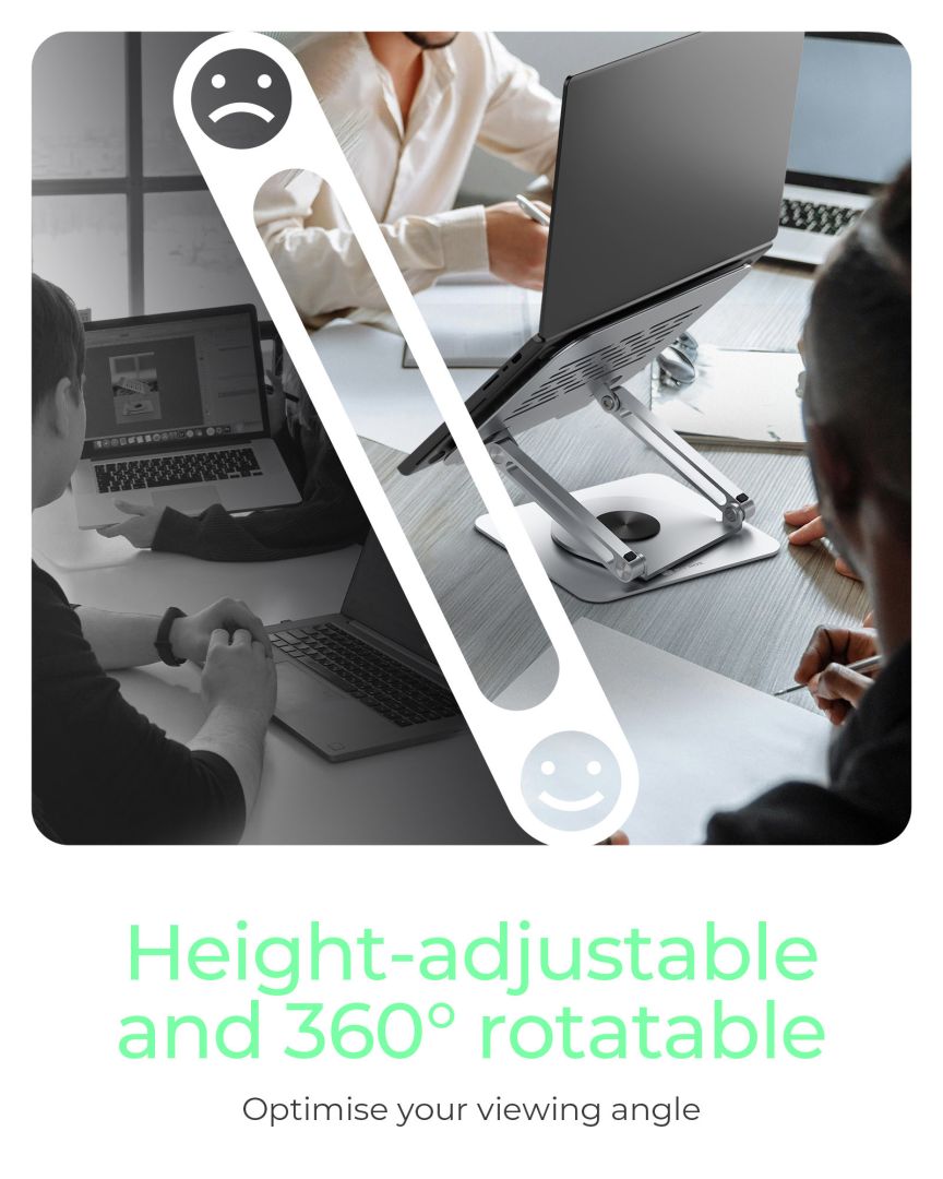 Raidsonic IcyBox IB-NH300-R Height adjustable & rotatble notebook stand for notebooks up to 17