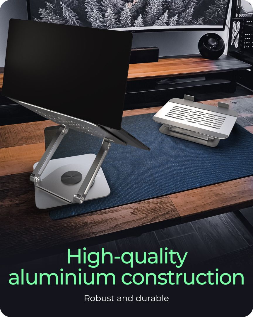 Raidsonic IcyBox IB-NH300-R Height adjustable & rotatble notebook stand for notebooks up to 17