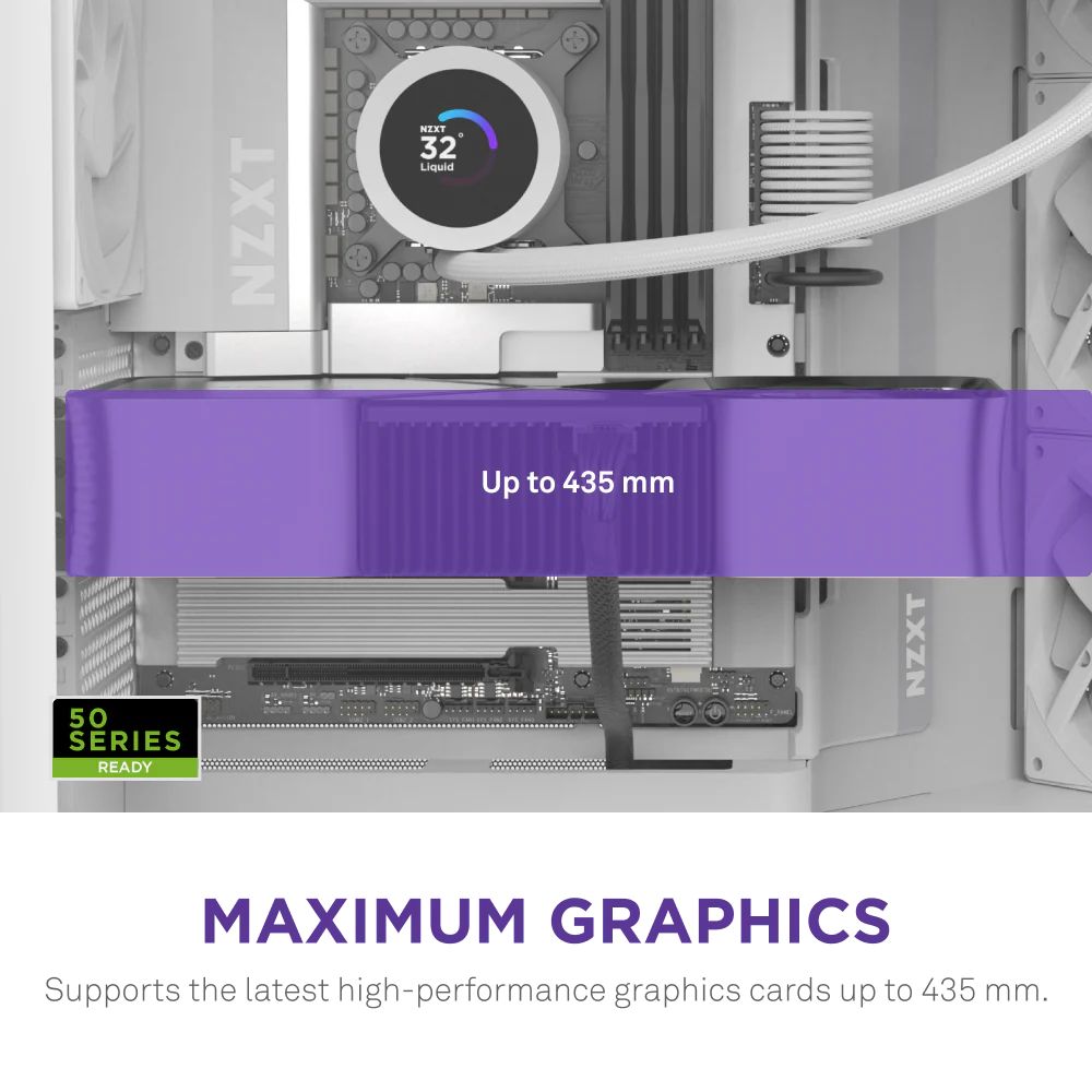 NZXT H9 Flow (2025) Tempered Glass White
