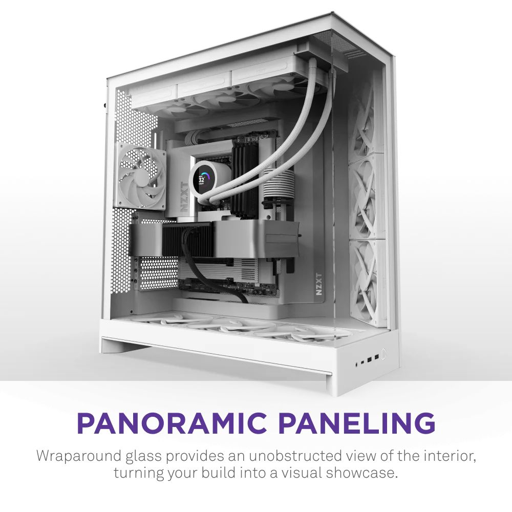 NZXT H9 Flow (2025) Tempered Glass White
