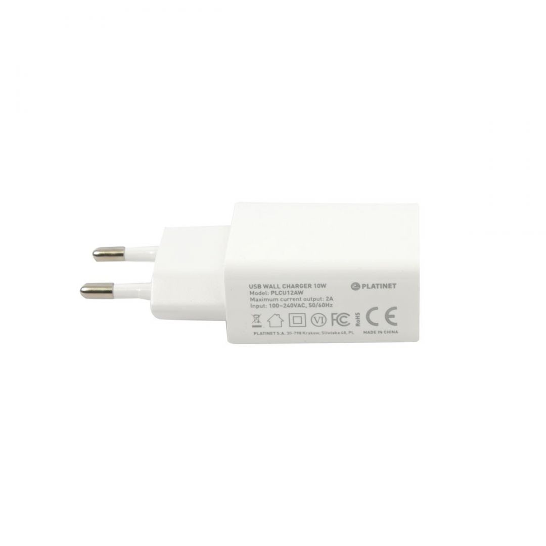 Platinet Wall Charger 1xUSB 2A White