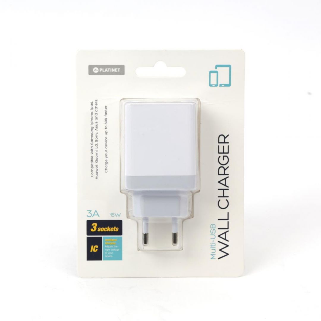 Platinet Wall Charger 3xUSB 3A White