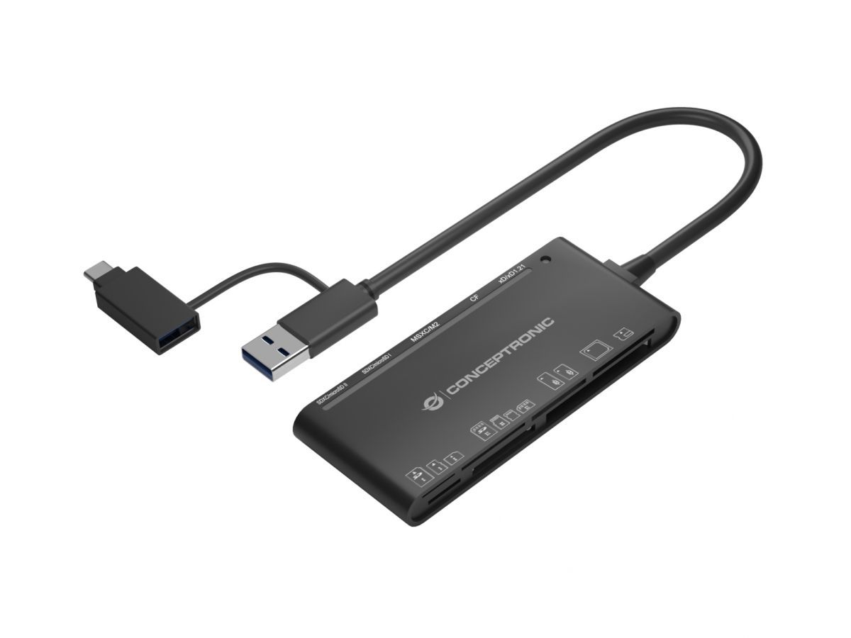 Conceptronic  BIAN03B 7-in-1 USB 3.0 Card Reader Black