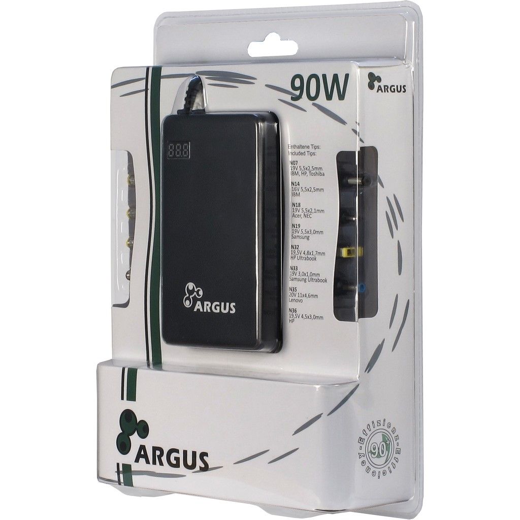 Inter-Tech Argus NB-90SA 12-22V / 6A 90W univerzális hálózati notebook töltő