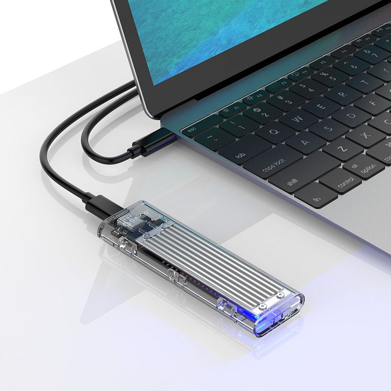 Orico TCM2-C3-SV-BP USB3.1 Type-C M.2 NVMe Enclosure Transparent