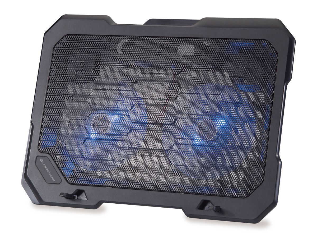 Conceptronic  THANA01B 2 ventilátoros laptop hűtőpad Black