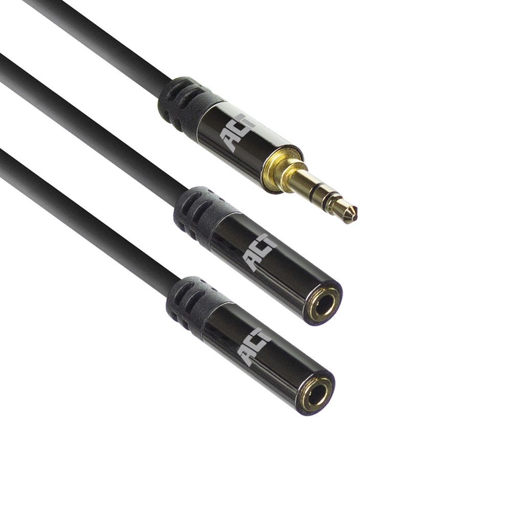 ACT High Quality audio splitter cable 3.5 mm jack male - 2x female 