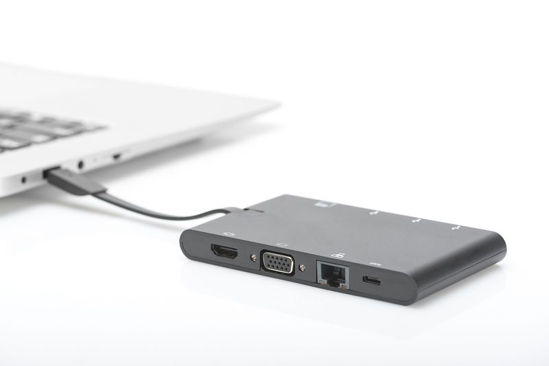 Digitus 9in1 Universal Travel Docking Station Black