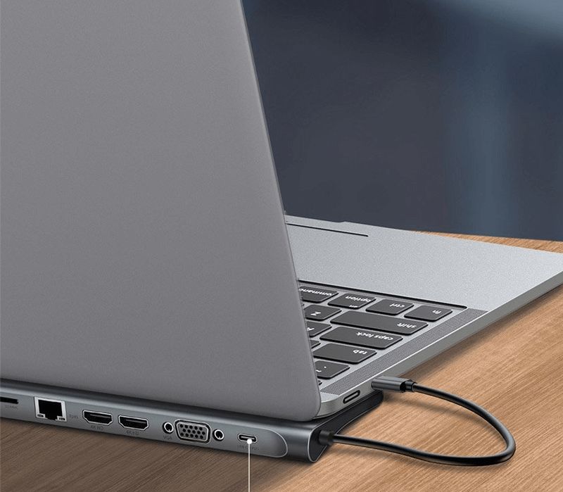 Baseus 11 in 1 Enjoyment Series USB3.0 Type-C notebook HUB adapter Grey