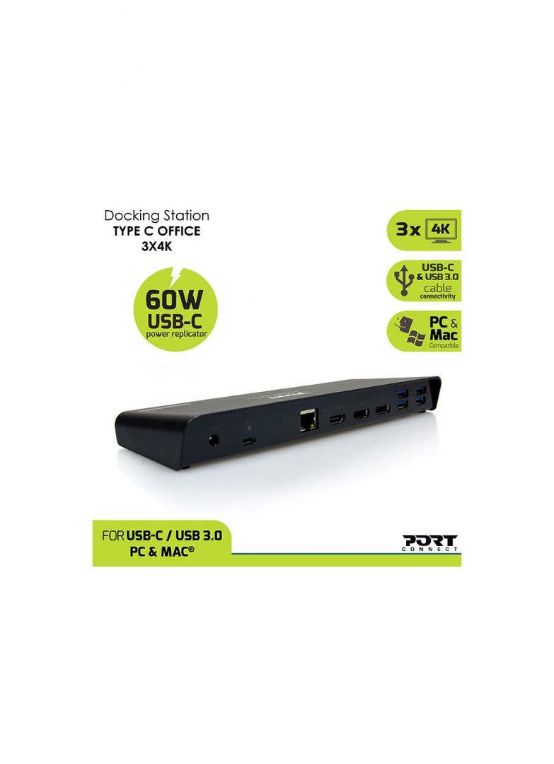 Port Designs Docking Type-c Office 3x 4k