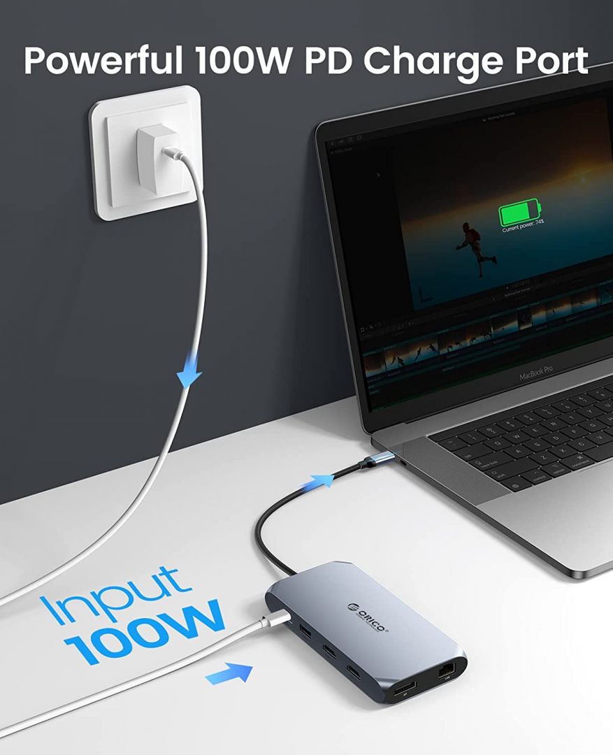 Orico XCR-X33-GY-BP 12in1 USB3.0 Type-C Docking Station Grey