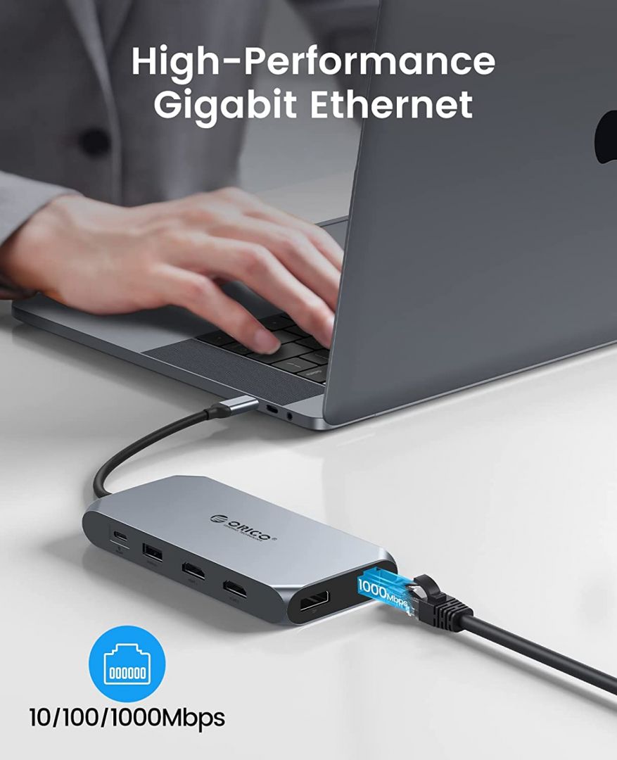 Orico XCR-X33-GY-BP 12in1 USB3.0 Type-C Docking Station Grey