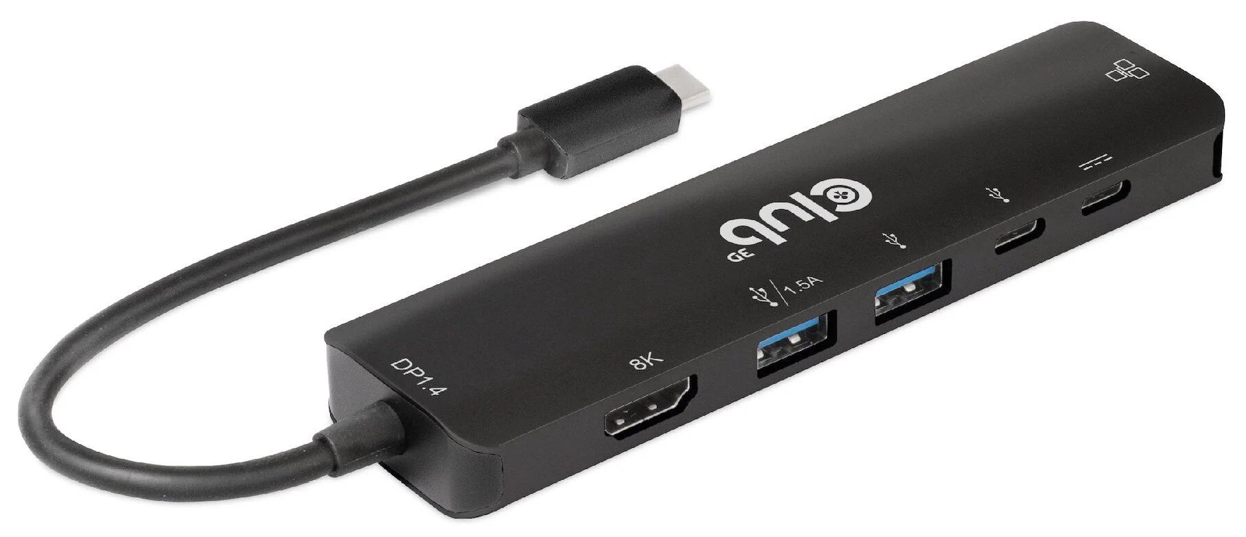 Club3D USB Gen1 Type-C 6-in-1 Hub Black