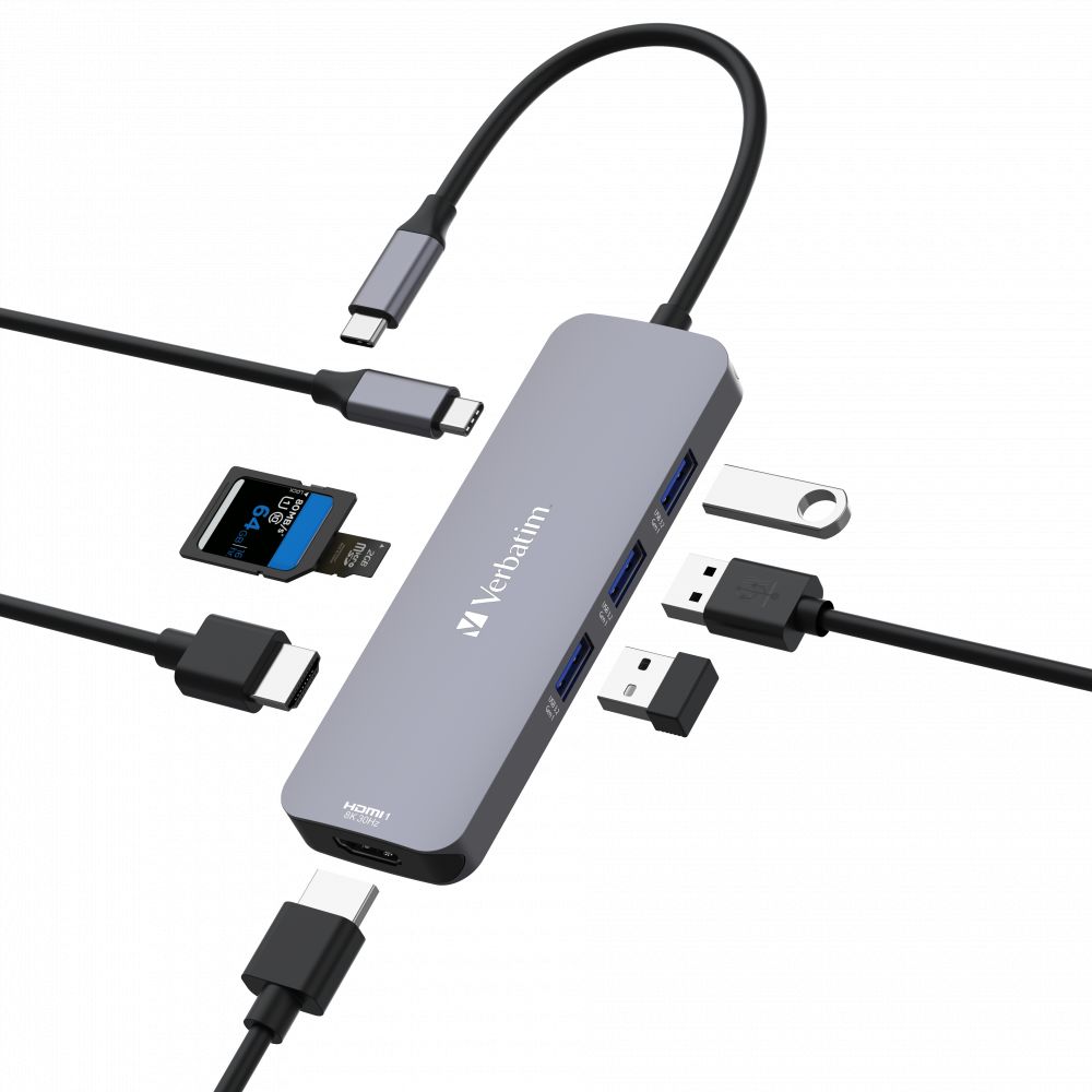 Verbatim CMH-08 8 Ports USB-C Pro Multiport Hub