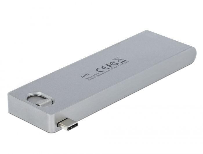 DeLock 3 Port Hub and 2 Slot Card Reader for MacBook with PD 3.0 and retractable USB Type-C Connection