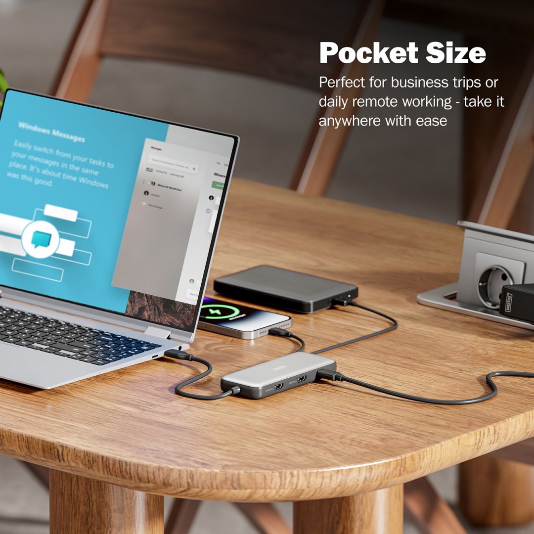 Digitus 8in1 USB-C docking station Grey