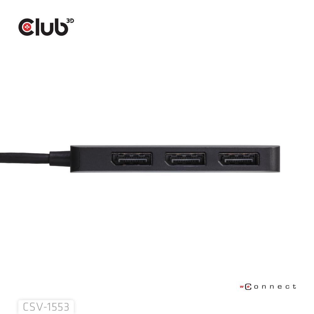 Club3D USB Type-C to Triple DisplayPort Docking Station Black
