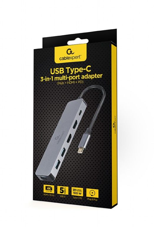 Gembird A-CM-COMBO3-03 USB Type-C 3-in-1 Multi-Port Adapter