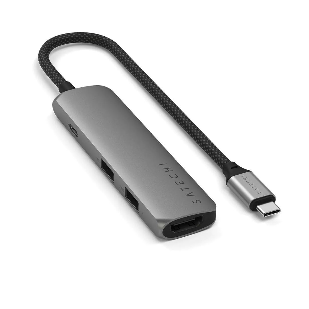 Satechi 4-in-1 USB-C Slim Multiport Adapter 4K Space Grey