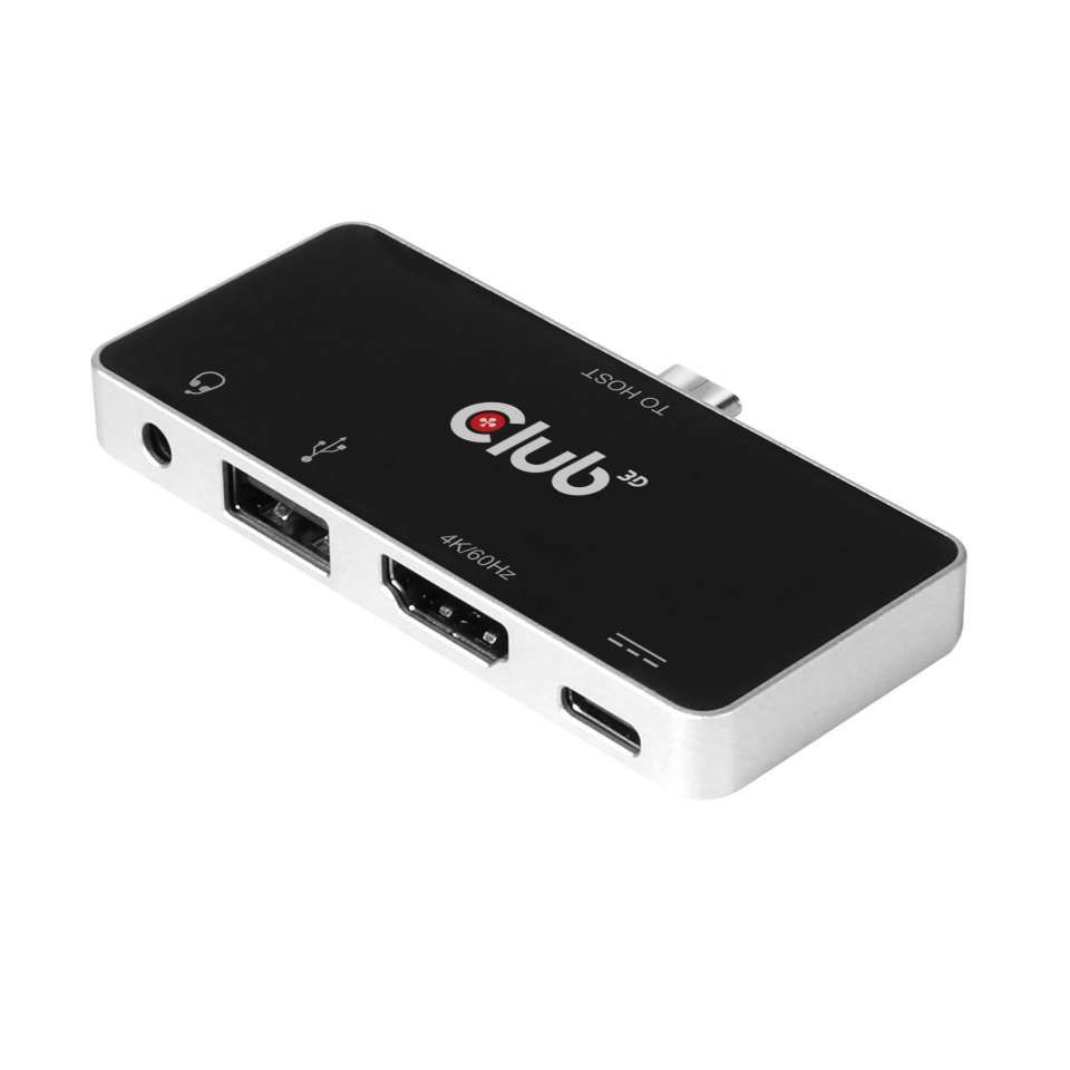 Club3D USB Type C 4-in-1 Hub to HDMI 4K60Hz USB Type C PD / USB Type A / Audio jack