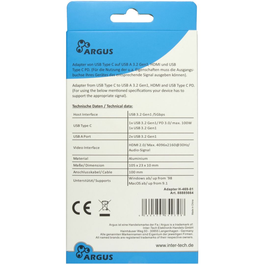 Inter-Tech H-469-01 5-in-1 USB-C adapter