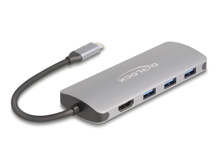 DeLock 7 Port USB 10 Gbps Hub and 4K HDMI output with USB Type-C connection and PD 3.0 90 Watt