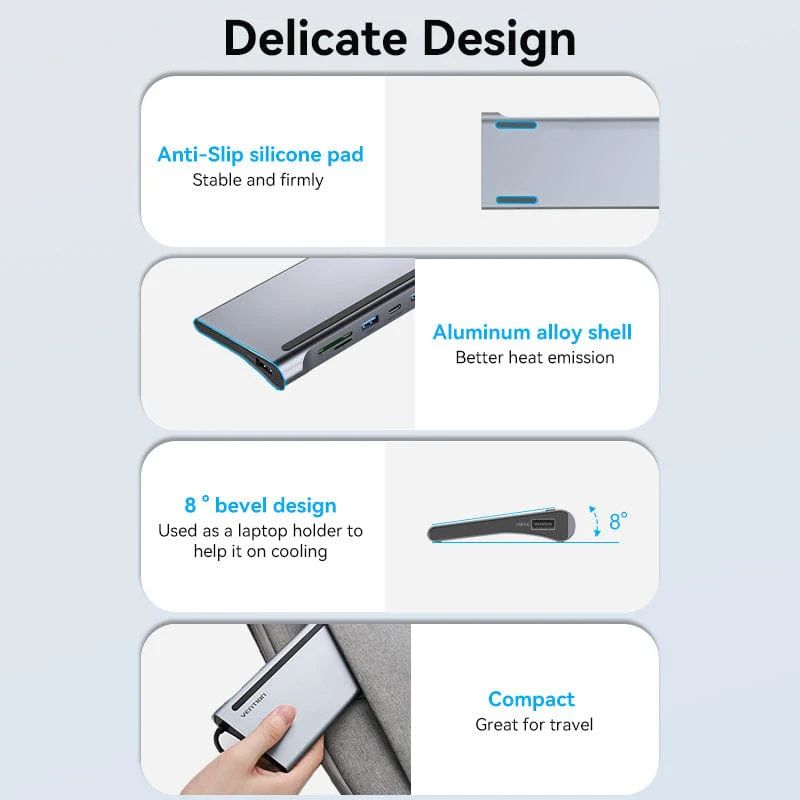 Vention Multi-function 11-in-1 USB-C Docking Station