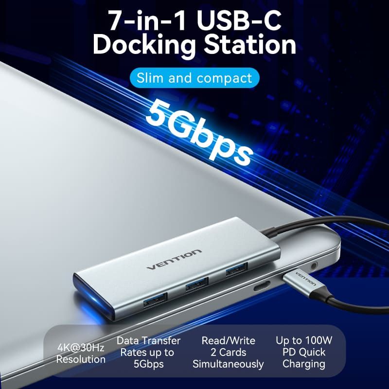 Vention 7-in-1 USB-C Docking Station