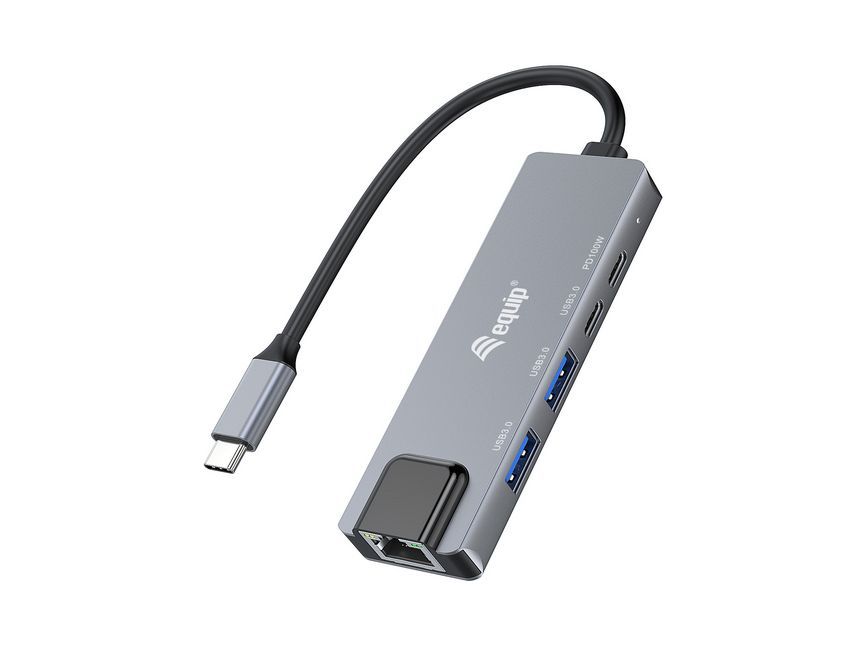 EQuip USB-C 5 in 1 Multifunctional Adapter Grey