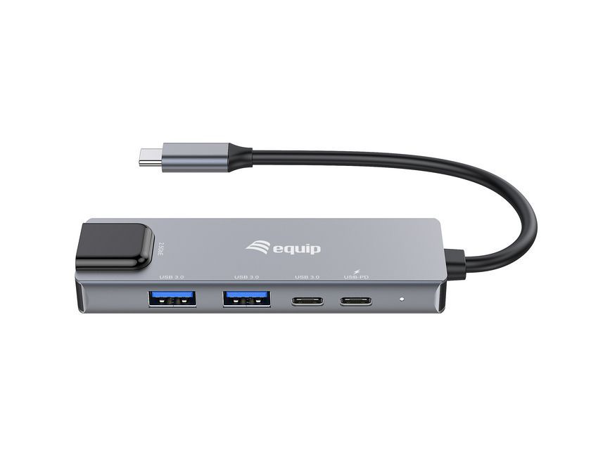 EQuip USB-C 5 in 1 Multifunctional Adapter Grey