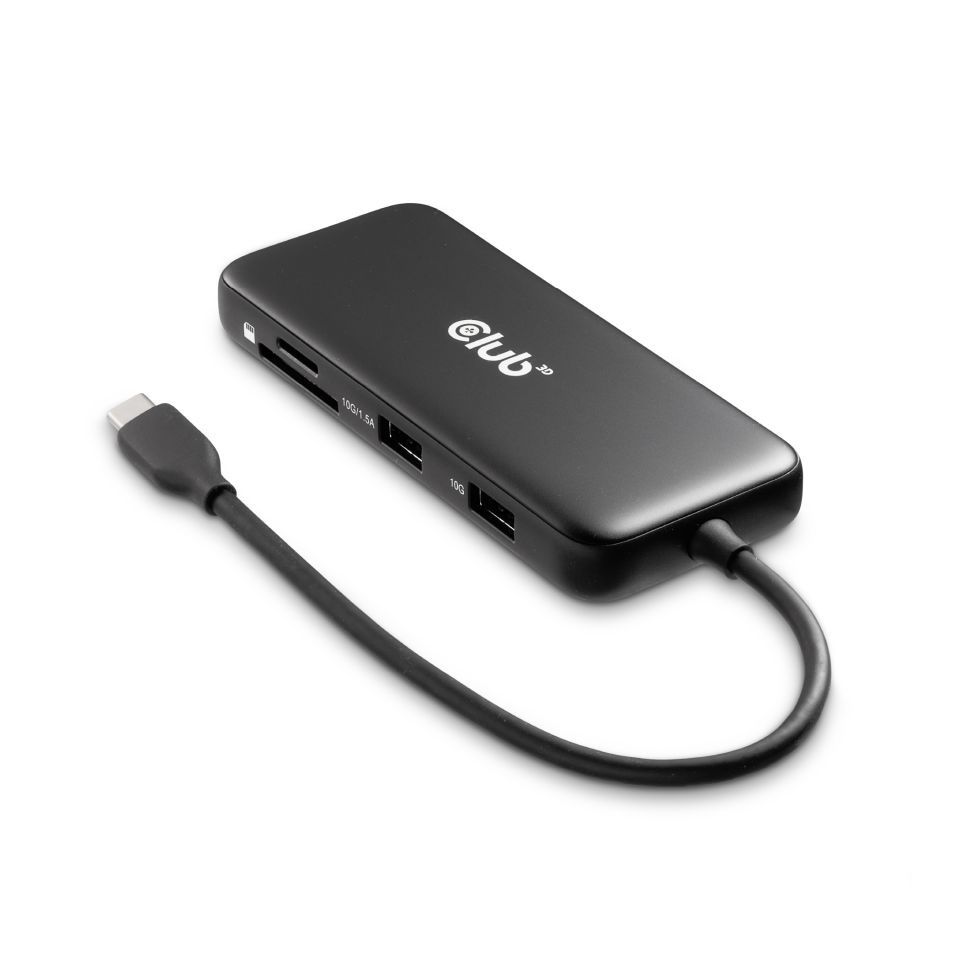 Club3D 8-1 Portable Dock USB Type-C 10Gbps to HDMI and DisplayPort 8K30Hz PD Max.100Watt