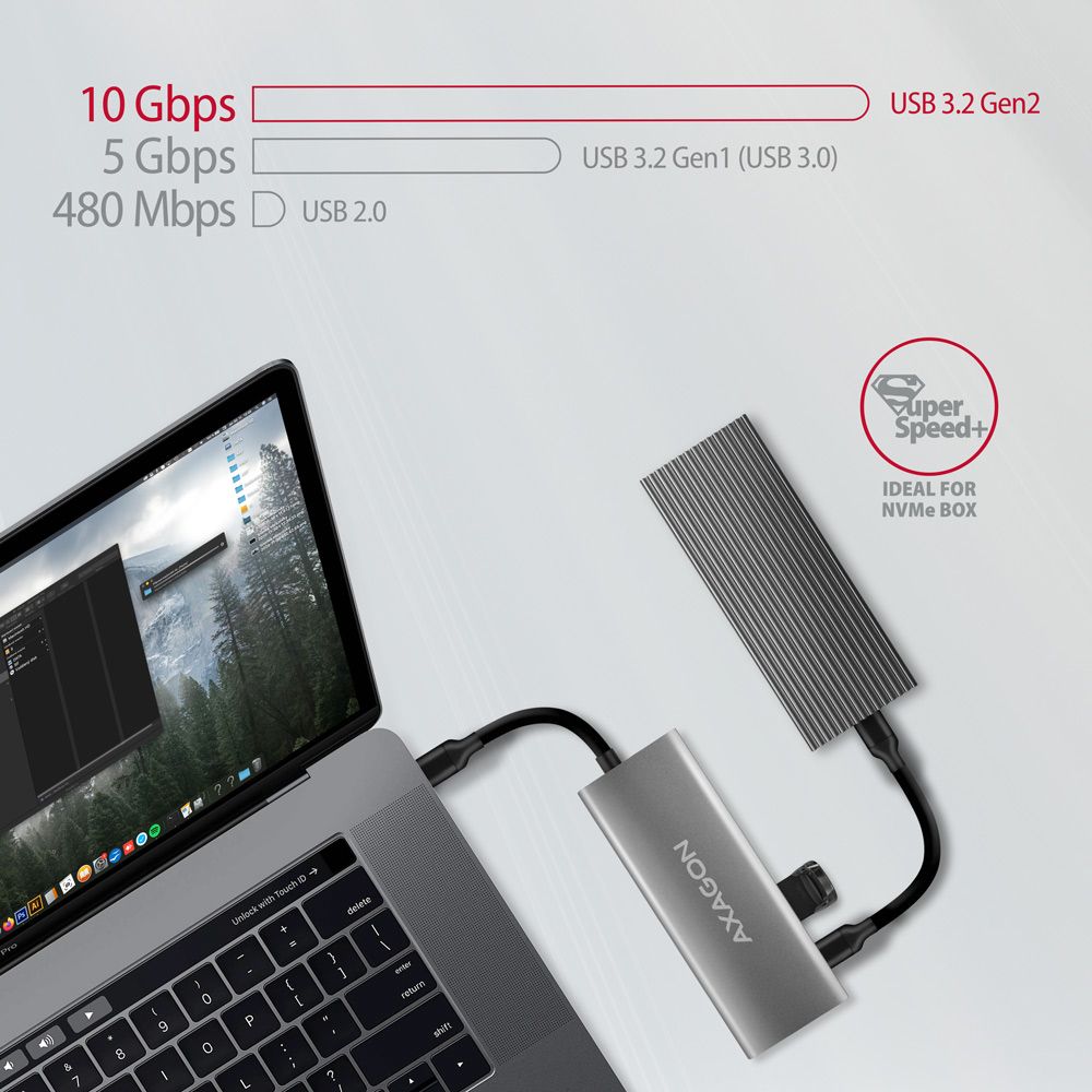 AXAGON HMC-5G21 USB-C 10Gbps SPEEDSTER 5in1 hub