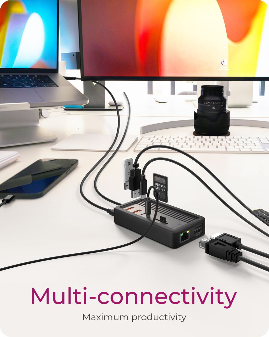 Raidsonic IcyBox IB-DK4072M-CU31 10-in-1 DockingStation with M.2 NVMe SSD enclosure