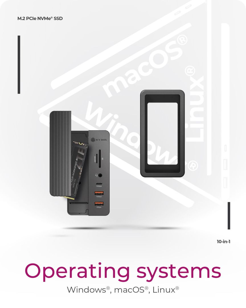 Raidsonic IcyBox IB-DK4072M-CU31 10-in-1 DockingStation with M.2 NVMe SSD enclosure