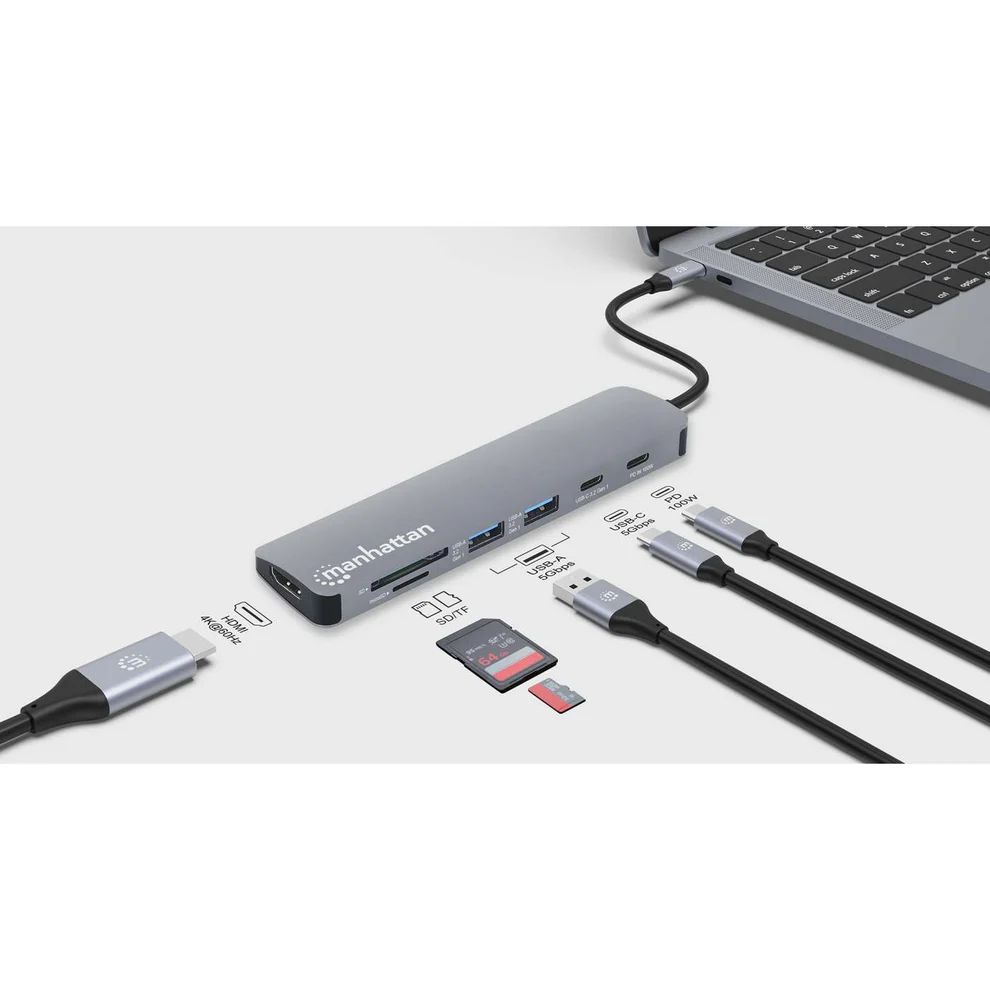 Manhattan USB-C PD 7-in-1 HDMI 4K Docking Station / Multiport Hub