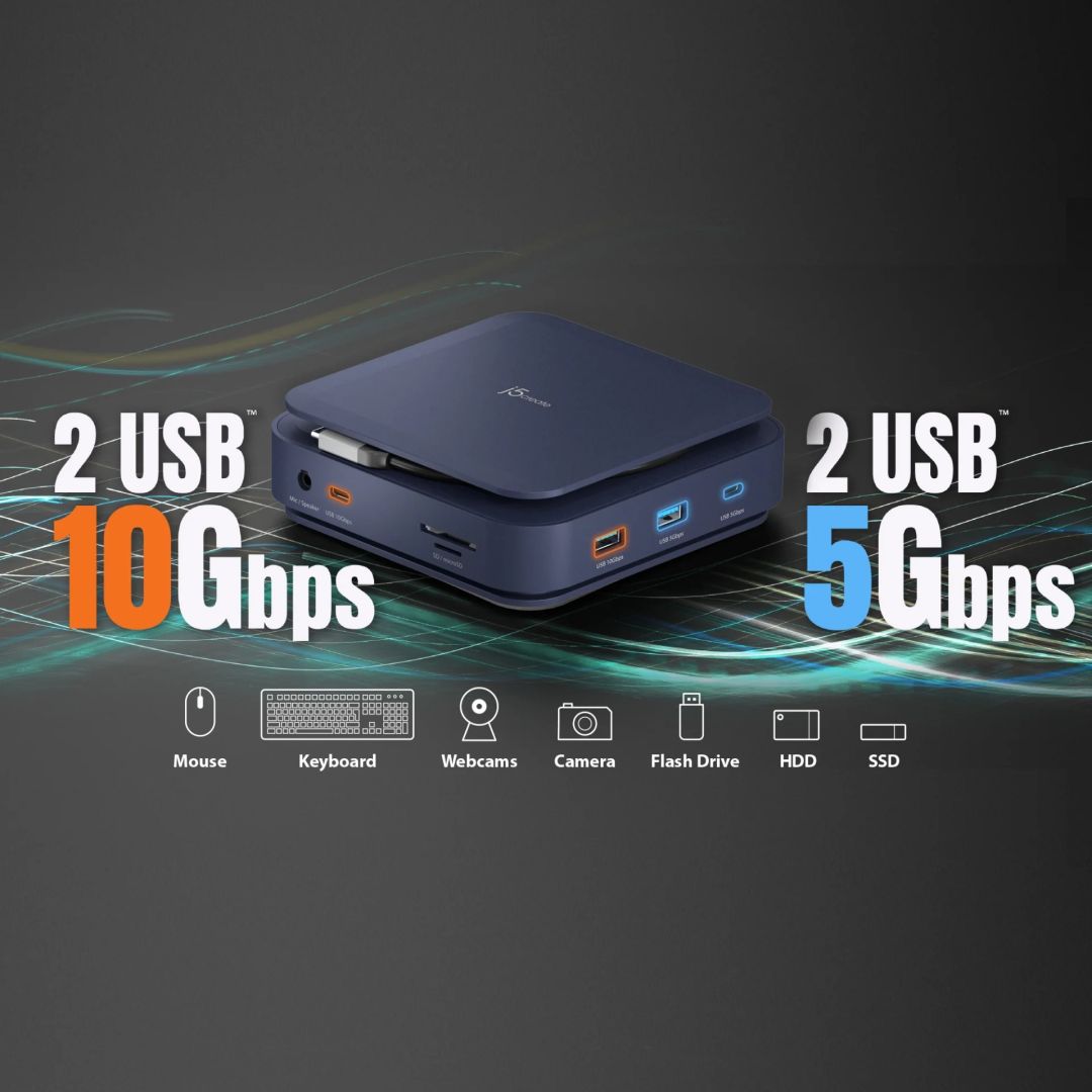 j5create Type-C Dock Dual 4K HDMI Space Grey