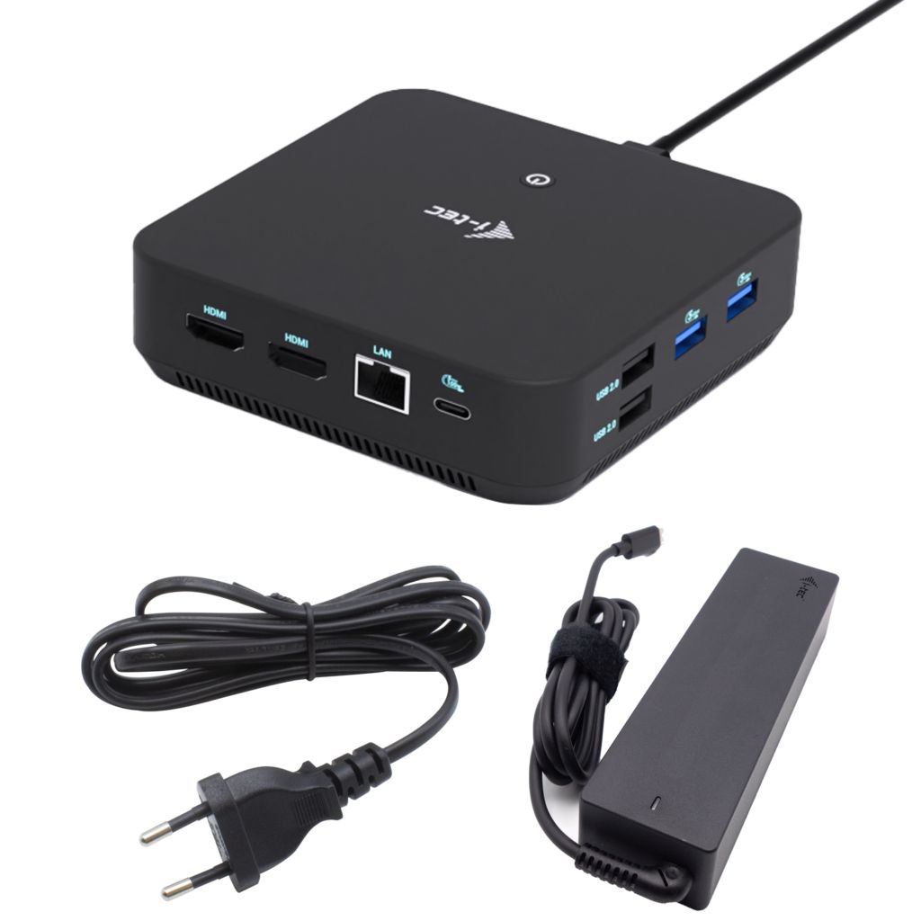 I-TEC USB-C DP Dual HDMI Docking Station with Power Delivery 100W + i-tec Universal Charger 100W