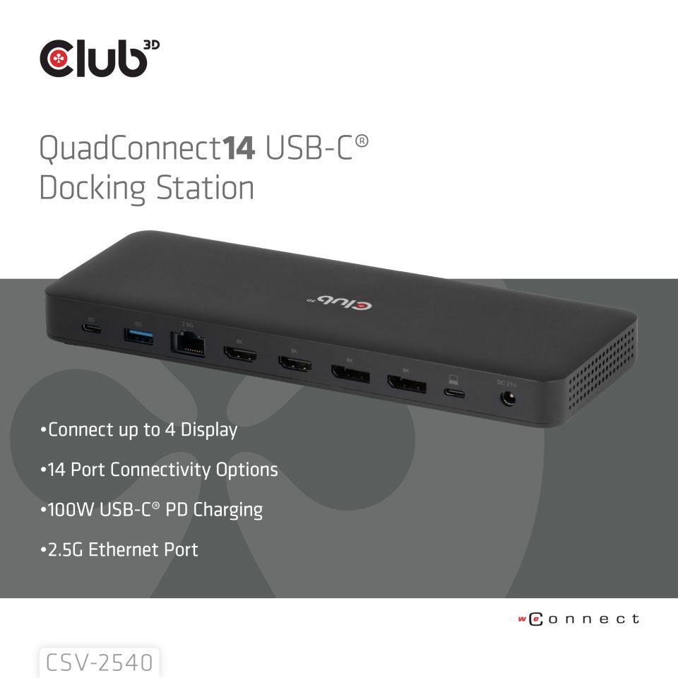 Club3D 14-1 USB-C Quad Display Docking Station